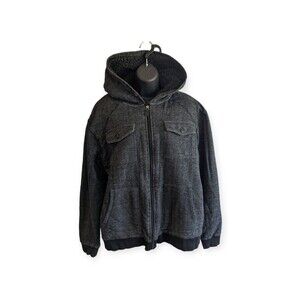 Men's Ocean Current Gray/Black Large Hooded Jacket w/ Pockets